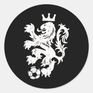 Sticker Rond Pays-Bas Lion Néerlandais Orange Supporter de Foot
