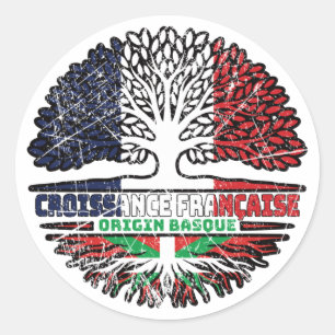 Sticker Rond Pays basque Basque France Arbre Racines