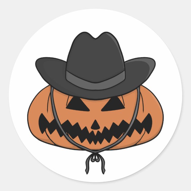 Sticker Rond Pays Citrouille d'Halloween (Devant)