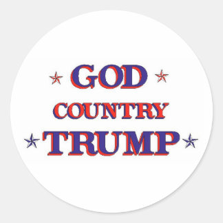 STICKER ROND PAYS DE DIEU TRUMP