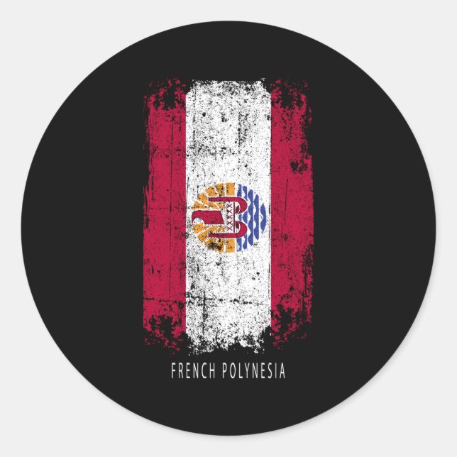 Sticker Rond Pays de Polynésie Française (Devant)