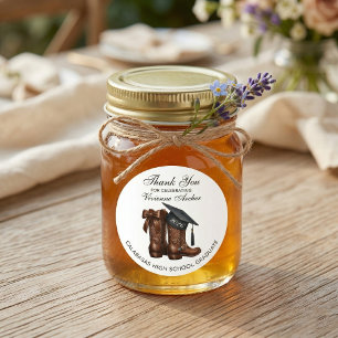 Sticker Rond Pays des cowgirls chic diplômé