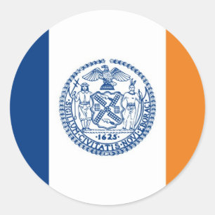 Sticker Rond pays des Etats-Unis Amérique de drapeau de New