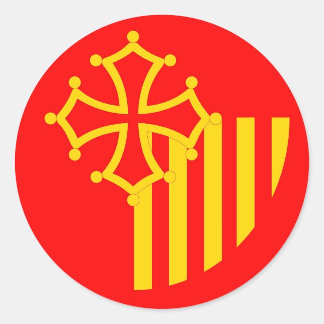 Sticker Rond Pays du Languedoc Roussillon (Devant)