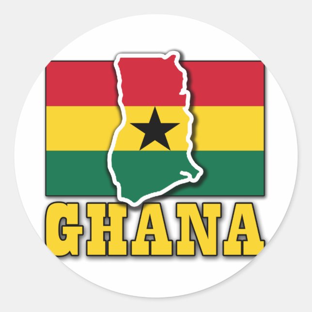 Sticker Rond Pays du pavillon du Ghana (Devant)