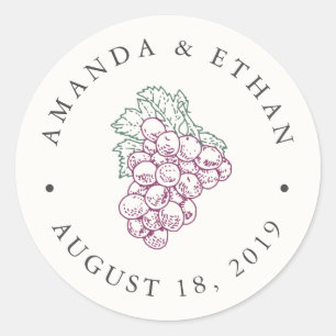 Sticker Rond Pays du vin   Faveur de mariage