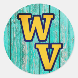 Sticker Rond Pays Ferme primitive en bois ancien Ouest Virginie