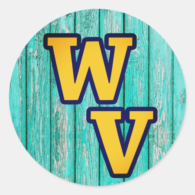 Sticker Rond Pays Ferme primitive en bois ancien Ouest Virginie (Devant)