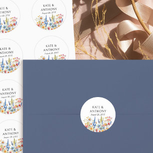 Sticker Rond Pays Fleur sauvage Joli Mariage Floral