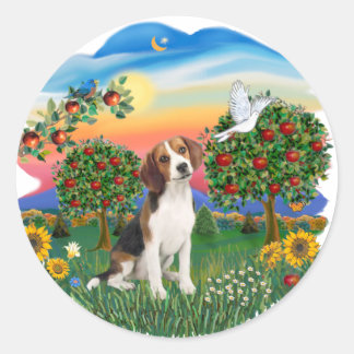 Sticker Rond Pays lumineux - Beagle 1