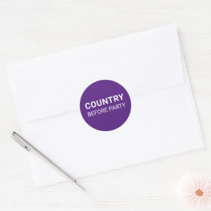 Sticker Rond Pays Pourpre Avant la Politique de Parti