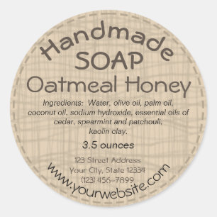 Sticker Rond Pays rond d'autocollant d'étiquette fait main de