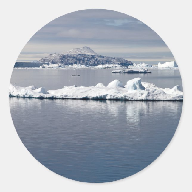 Sticker Rond Paysage antarctique (Devant)