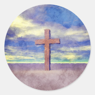 Sticker Rond Paysage de Christian Cross