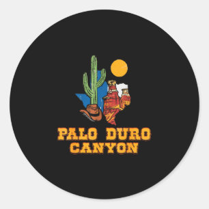 Sticker Rond Paysage désertique rétro du canyon Palo duro texas
