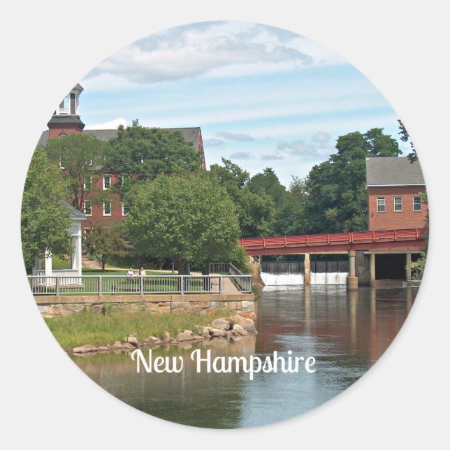 Sticker Rond Paysage du New Hampshire (Devant)