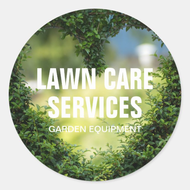 Sticker Rond Paysage Jardin d'entretien de pelouse herbe (Devant)