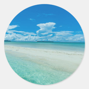 Sticker Rond Paysage marin tropical bleu, Palaos