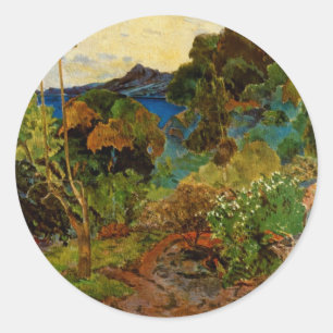 Sticker Rond Paysage Martinique de Paul Gauguin (1887)