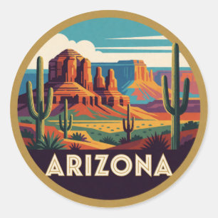 Sticker Rond Paysages désertiques de l'Arizona USA et Grand Can