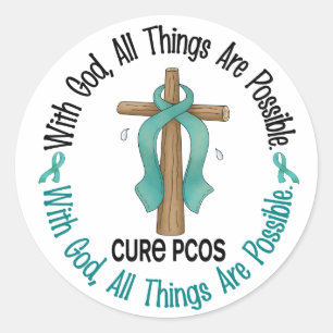 Sticker Rond PCOS avec la croix de Dieu