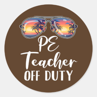 Sticker Rond PE Enseignant de l'éducation physique Lunettes de