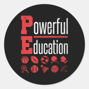 Sticker Rond PE Enseignant Gym Entraînement Puissant Éducation