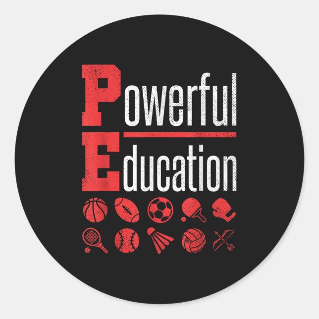 Sticker Rond Pe Teacher Gym Physical Education School Motivatio (Devant)