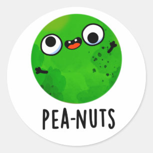 Sticker Rond Pea-noix drôle Crazy Pea Pun