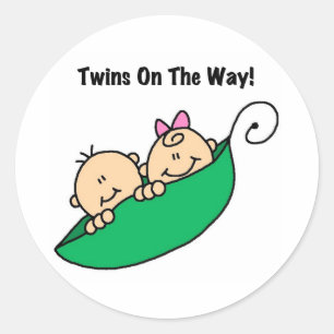 Sticker Rond Pea Pod Twins sur le chemin