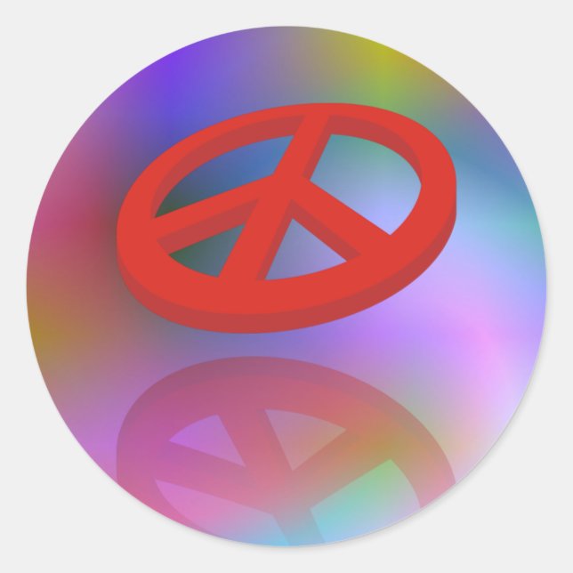 Sticker Rond Peace 3D / reflexion | couleur spirale (Devant)