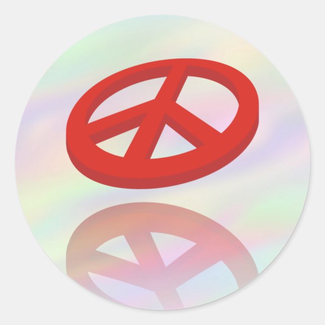 Sticker Rond Peace 3D / reflexion | lumière colorée (Devant)