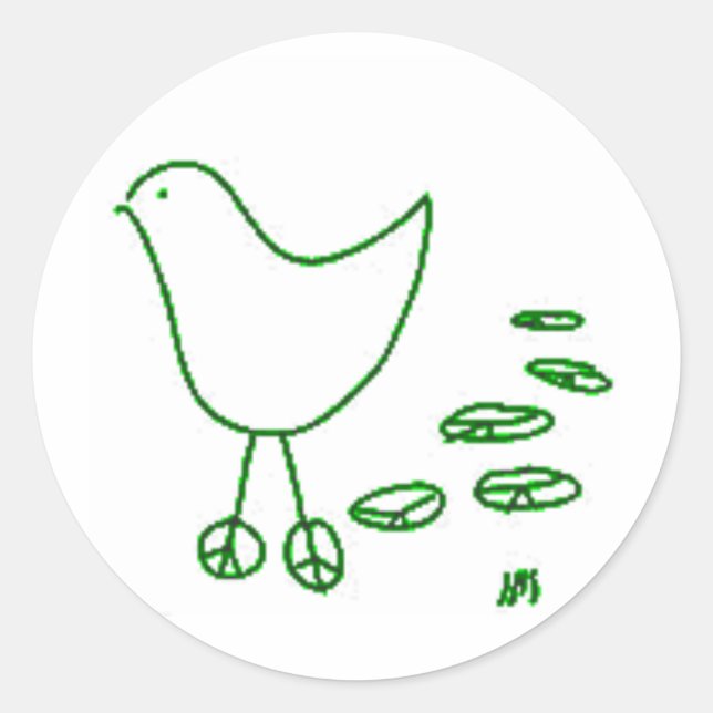 Sticker Rond Peace Bird (Devant)