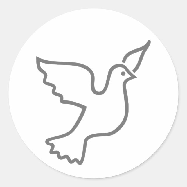 Sticker Rond Peace Dove Grey (Devant)