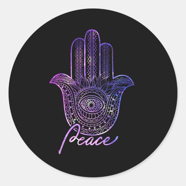 Sticker Rond Peace Hamsa Yoga Gym (Devant)
