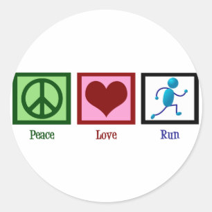 Sticker Rond Peace Love