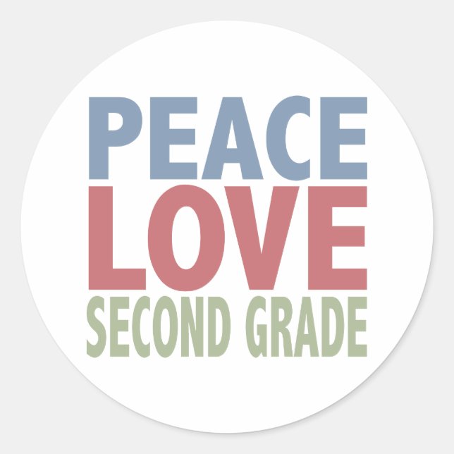 Sticker Rond Peace Love 2e année (Devant)
