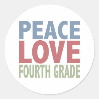 Sticker Rond Peace Love 4e année