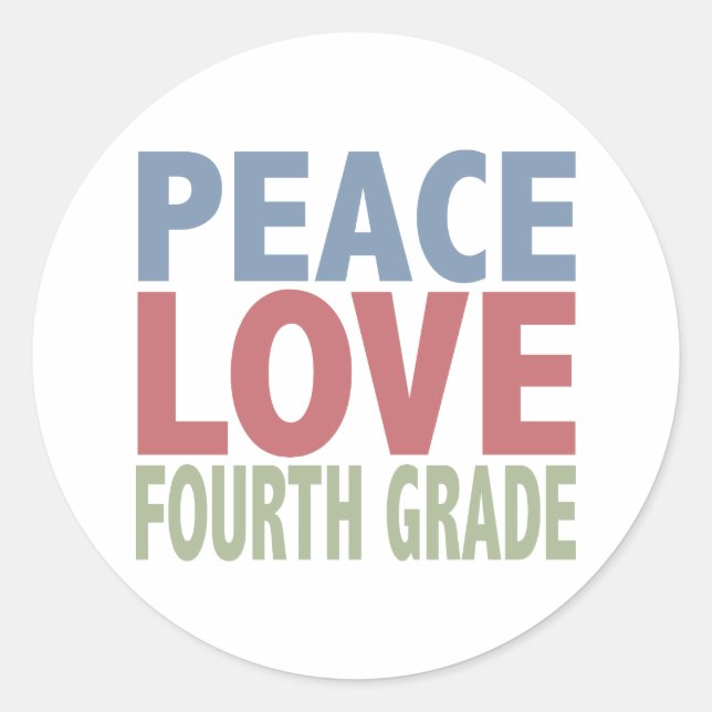 Sticker Rond Peace Love 4e année (Devant)