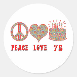 Sticker Rond Peace Love 75