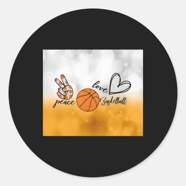 Sticker Rond Peace Love Basket (Devant)