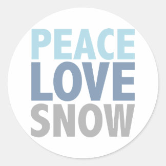 Sticker Rond Peace Love Cadeaux Tee - shirt de neige