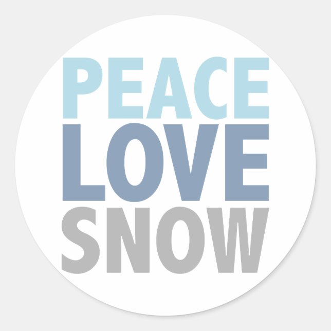 Sticker Rond Peace Love Cadeaux Tee - shirt de neige (Devant)