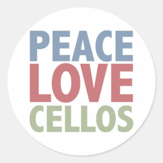Sticker Rond Peace Love Cellos