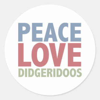 Sticker Rond Peace Love Didgeridoos