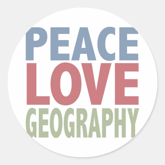 Sticker Rond Peace Love Géographie (Devant)
