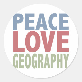 Sticker Rond Peace Love Géographie