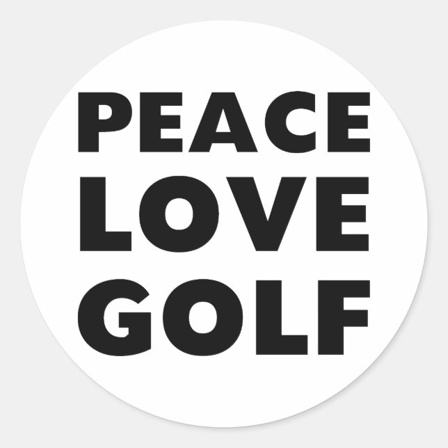 Sticker Rond Peace Love Golf (Devant)