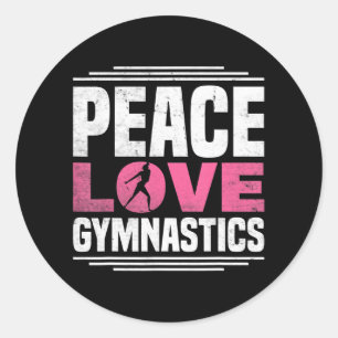 Sticker Rond Peace Love Gymnastique Gymnastique