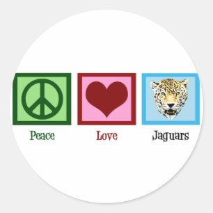 Sticker Rond Peace Love Jaguars